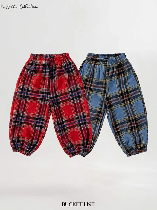 Fleeced Check Jogger Pants by Bucket List for Child - catalog view