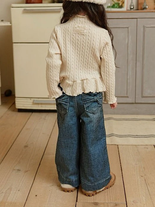 Velvet Ribbon Denim Pants Velvet Ribbon Denim Pants by Melikey for Child - catalog view