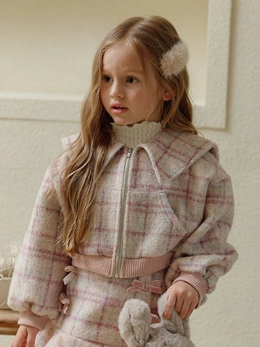 Woolen Check Sailor Zip-Up Woolen Check Sailor Zip-Up by Melikey for Child - catalog view
