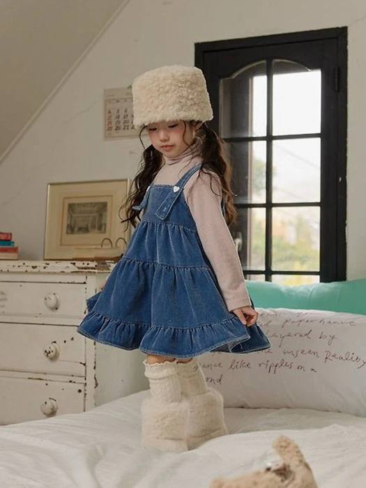 Cancan Velvet Denim Dress Cancan Velvet Denim Dress by Melikey for Child - catalog view
