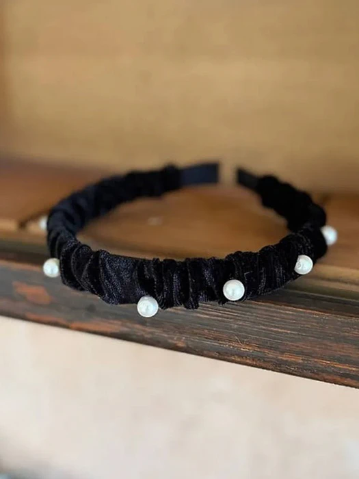 Velvet Pearl Headband Velvet Pearl Headband by Marron for Baby - catalog view