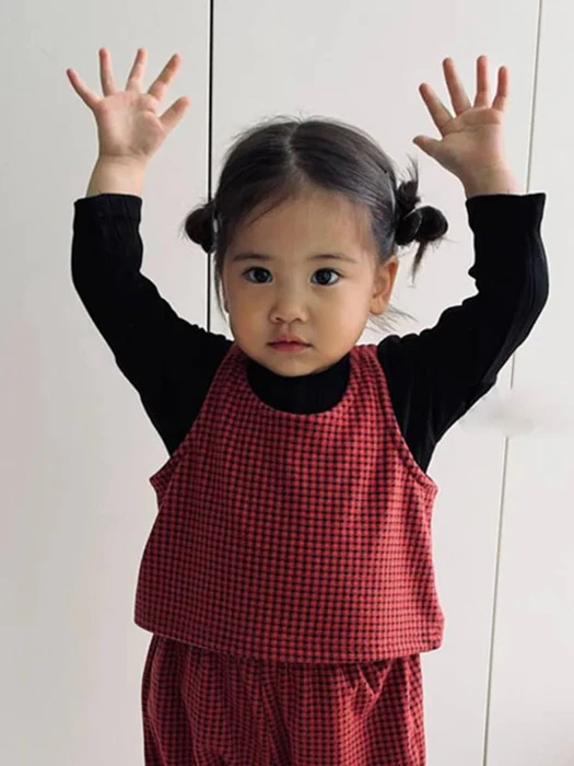 Ddasum Check Sleeveless Top Ddasum Check Sleeveless Top by Mellow for Baby - catalog view