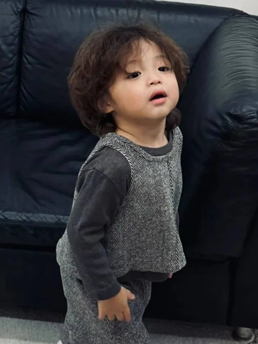 Neat Tweed Slit Vest Neat Tweed Slit Vest by Mellow for Baby - catalog view