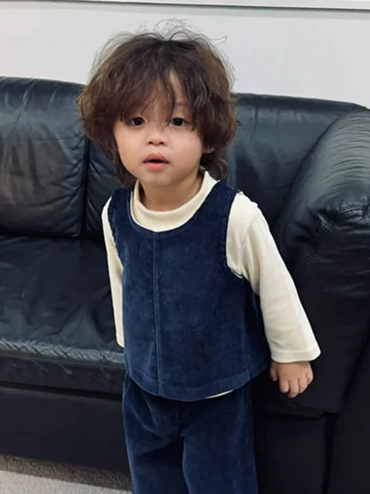 Velour Slit Vest Velour Slit Vest by Mellow for Baby - catalog view