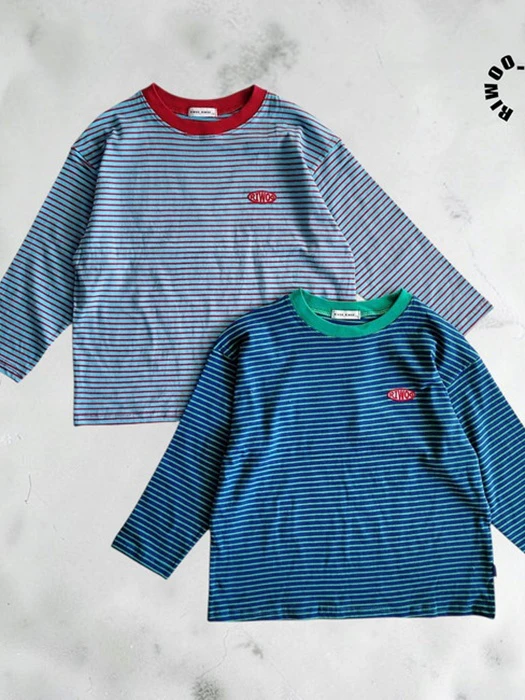 Thick Striped Patch Tee Thick Striped Patch Tee by Riwoo Riwoo for Child - catalog view