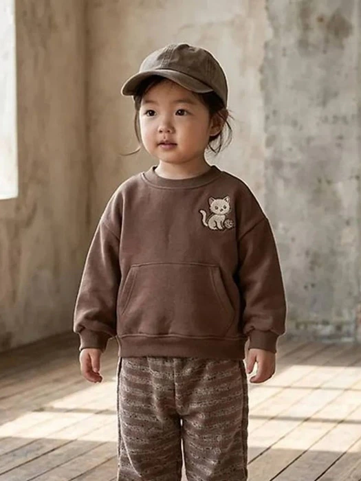 Double Fleeced Cat Sweatshirt by Zizibe for Baby - catalog view
