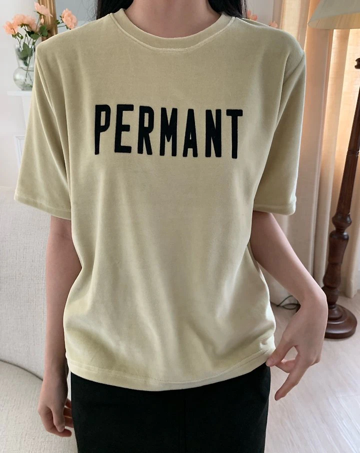 Lettering Velour Tee by Allu for Women - view 4