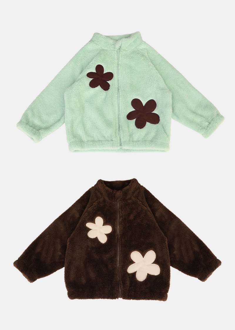 Mint Choco Fleece Zip-up by Amber for Child - view 1