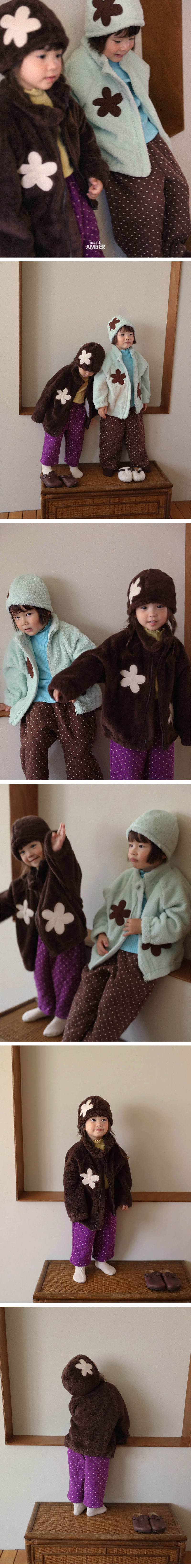 Mint Choco Fleece Zip-up by Amber for Child - view 2