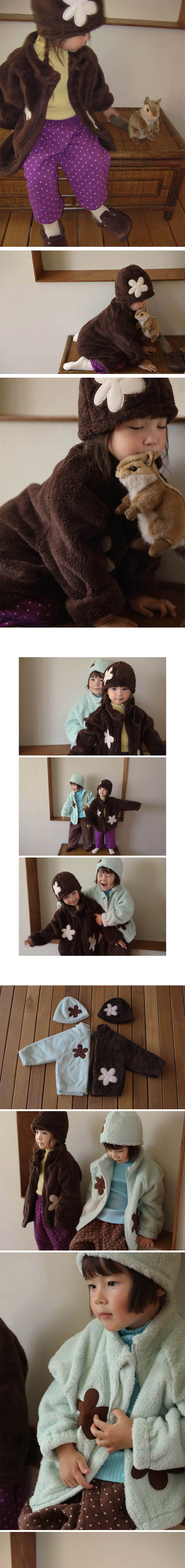 Mint Choco Fleece Zip-up by Amber for Child - view 3