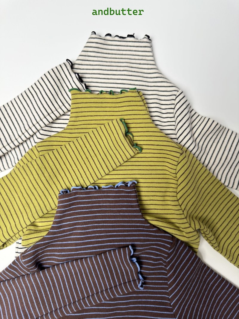 Wave Striped Turtleneck Tee by Andbutter for Child - view 9