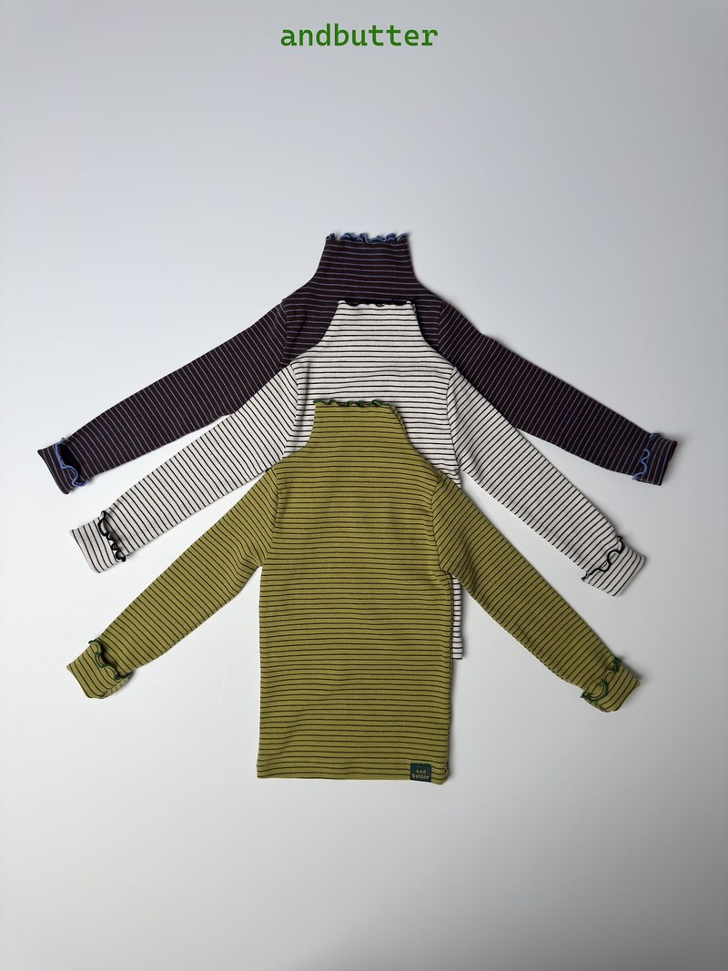 Wave Striped Turtleneck Tee by Andbutter for Child - view 1