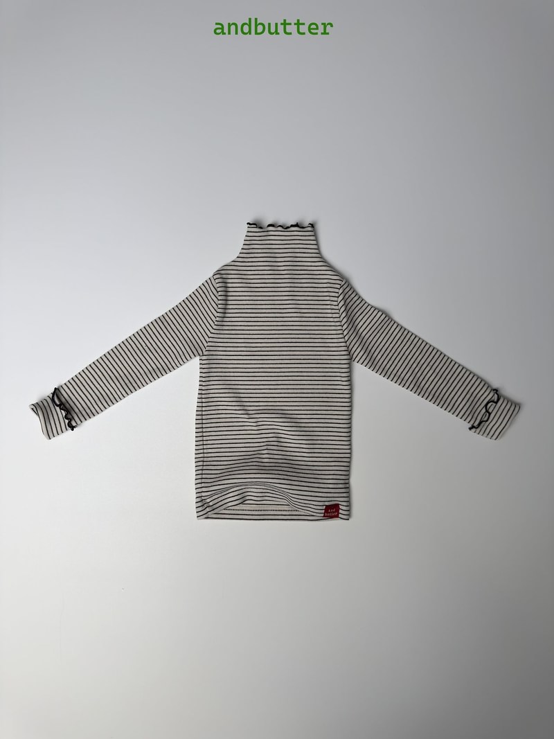 Wave Striped Turtleneck Tee by Andbutter for Child - view 4