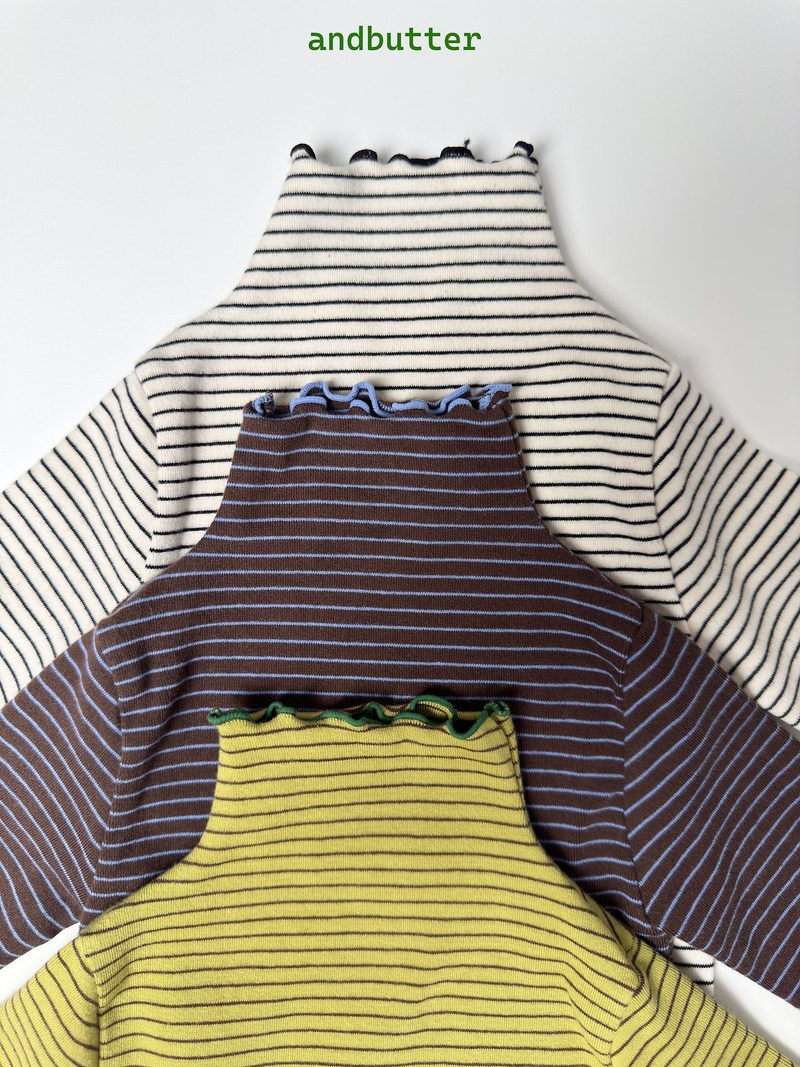 Wave Striped Turtleneck Tee by Andbutter for Child - view 7