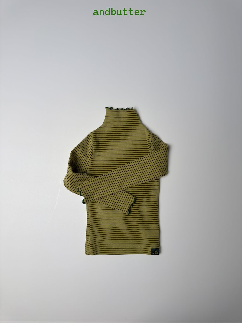 Wave Striped Turtleneck Tee by Andbutter for Child - view 8