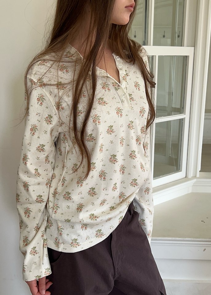 Rose Punching Henley Tee by Another Avenue for Women - view 11