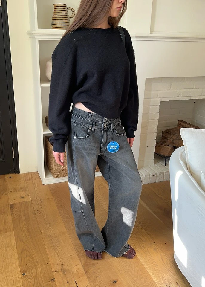 Double Waistband Denim Pants by Another Avenue for Women - view 8