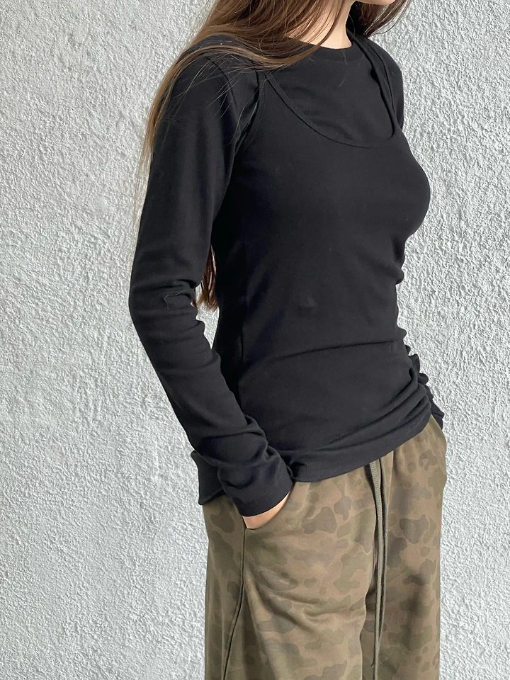 Soft Slit Long Tee & Sleeveless Set by Another Avenue for Women - view 3