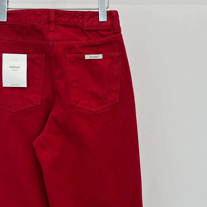 Red Dyeing Denim Pants by Another Avenue for Women - view 2
