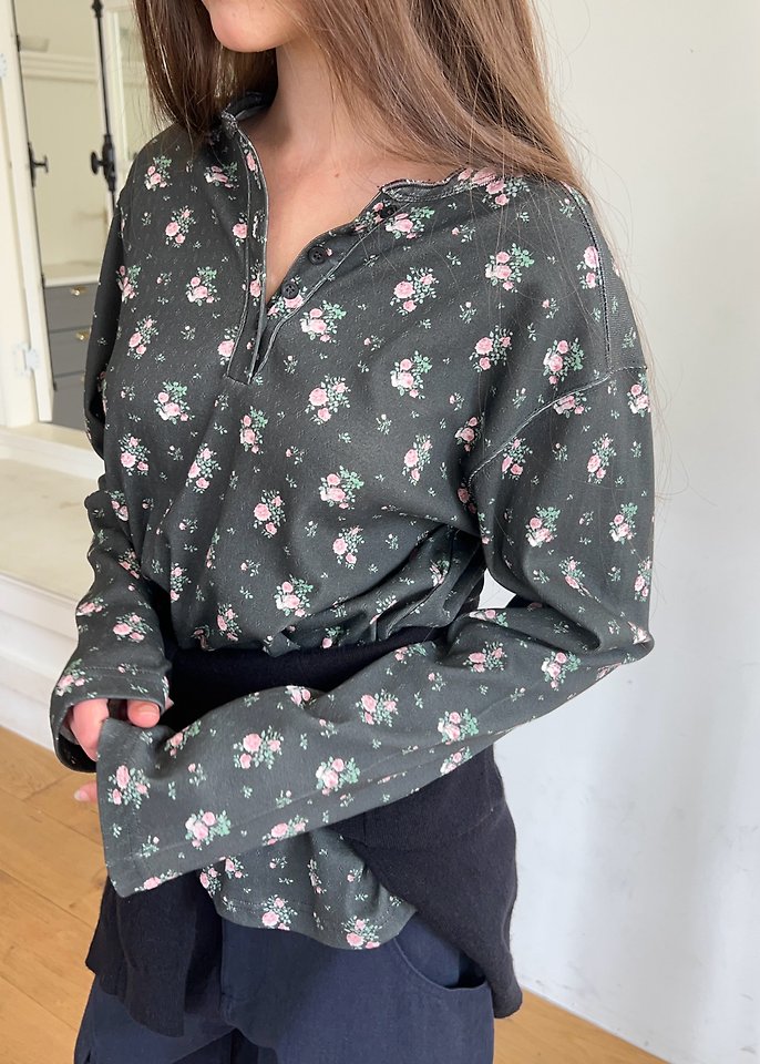 Rose Punching Henley Tee by Another Avenue for Women - view 2