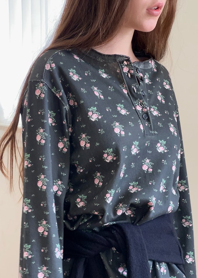 Rose Punching Henley Tee by Another Avenue for Women - view 4