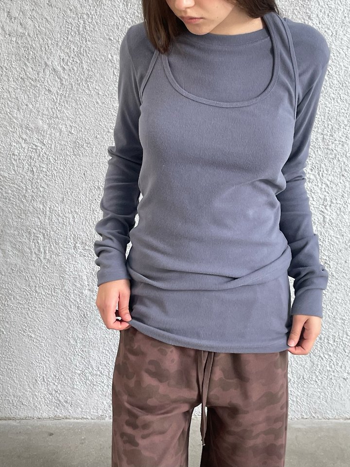 Soft Slit Long Tee & Sleeveless Set by Another Avenue for Women - view 10