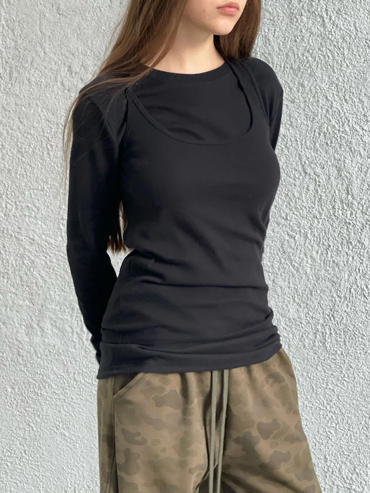Soft Slit Long Tee & Sleeveless Set by Another Avenue for Women - view 4