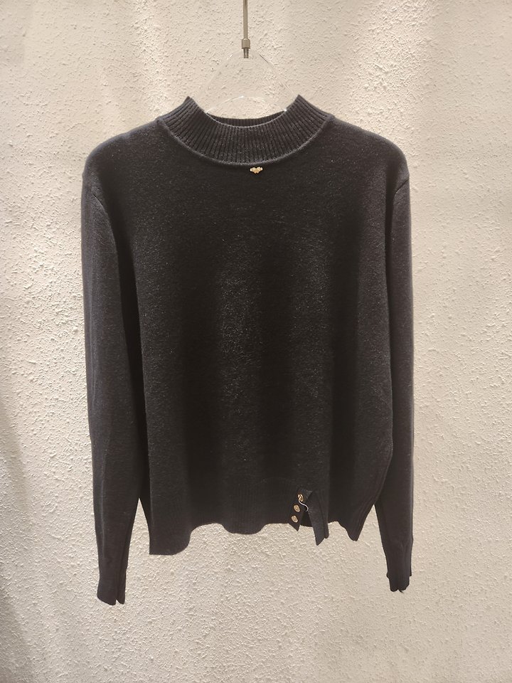 Slit Button Half Mock Neck Knit by Another Plan for Women - view 5