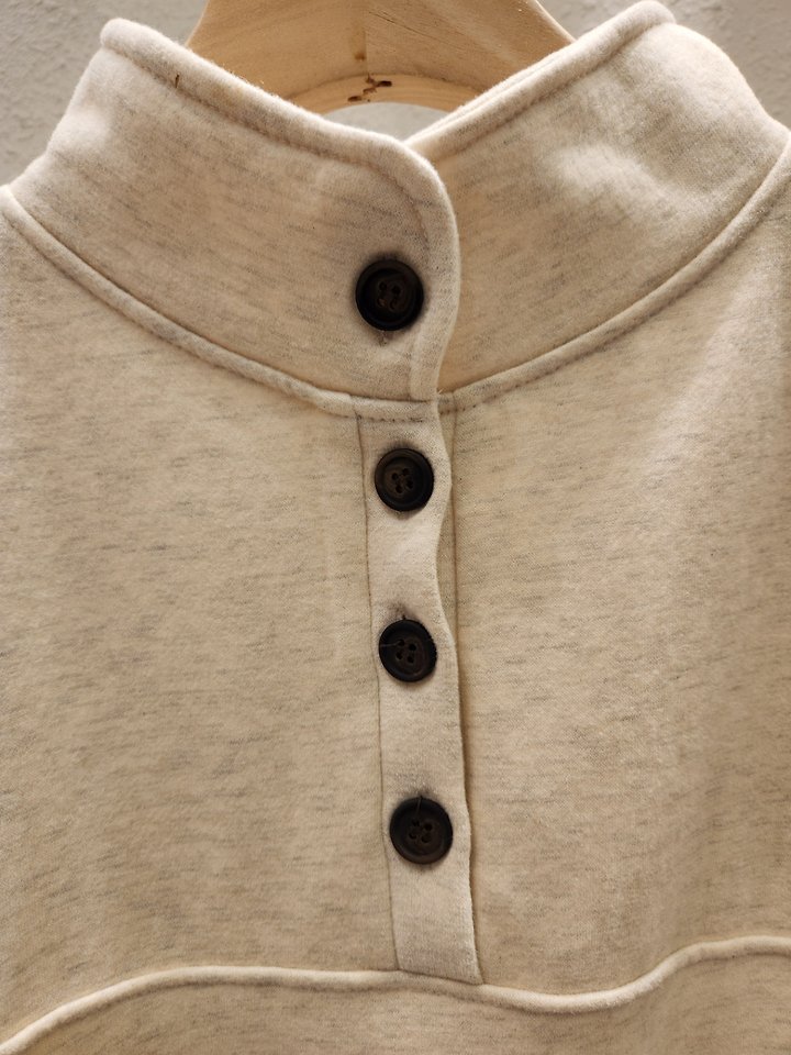 Button Double Fleeced Sweatshirt by Another Plan for Women - view 5
