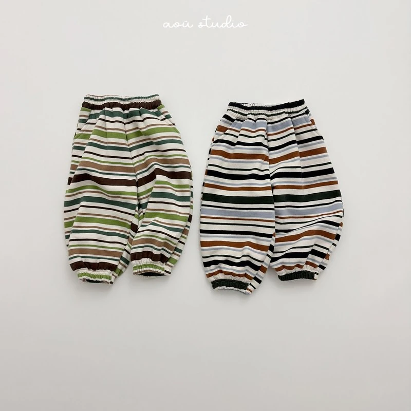 Mozzi Striped Jogger Pants by Aou Studio for Child - view 1
