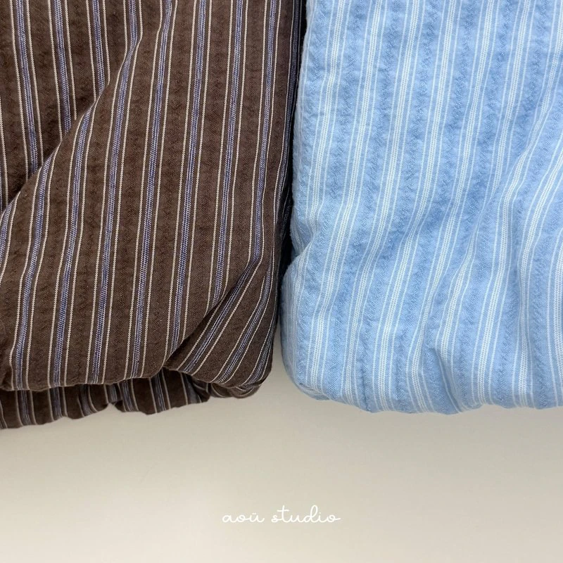 High Striped Padded Jacket by Aou Studio for Child - view 5