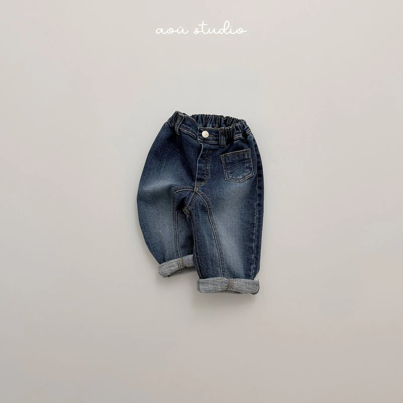 Time Pocket Denim Pants by Aou Studio for Child - view 3