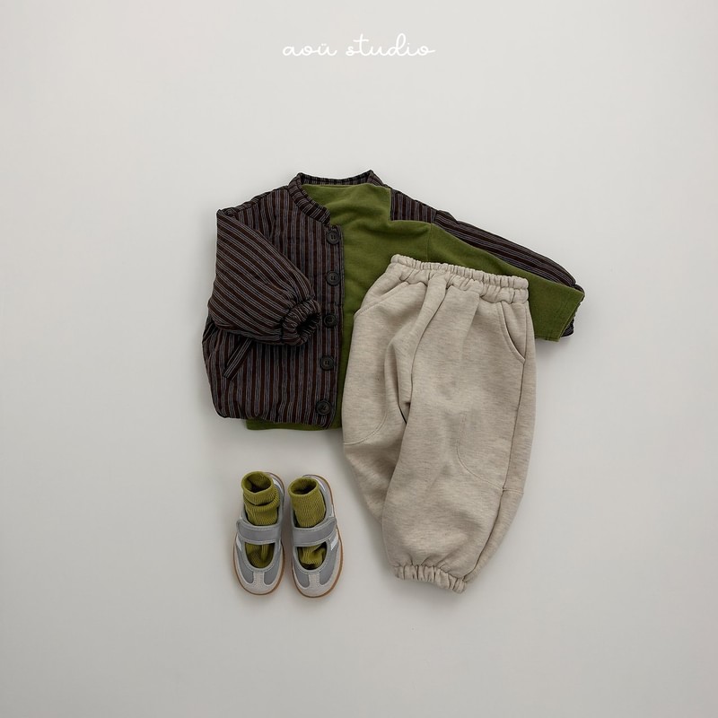 High Striped Padded Jacket by Aou Studio for Child - view 8