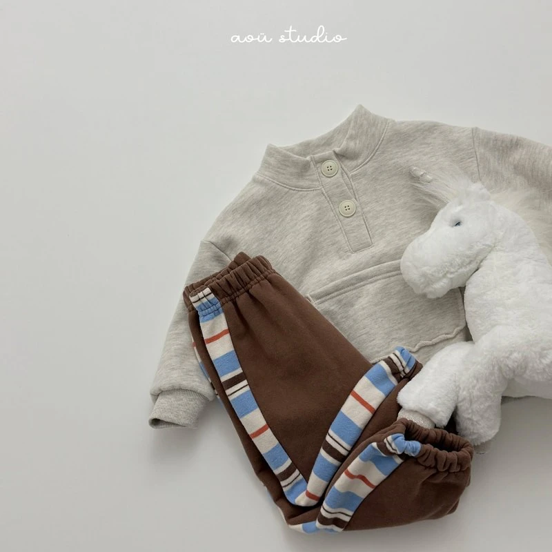 Holly Striped Jogger Pants by Aou Studio for Child - view 7