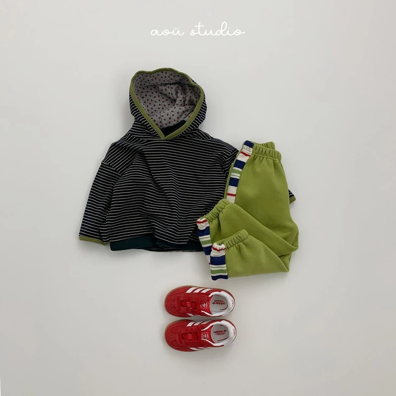 Holly Striped Jogger Pants by Aou Studio for Child - view 8