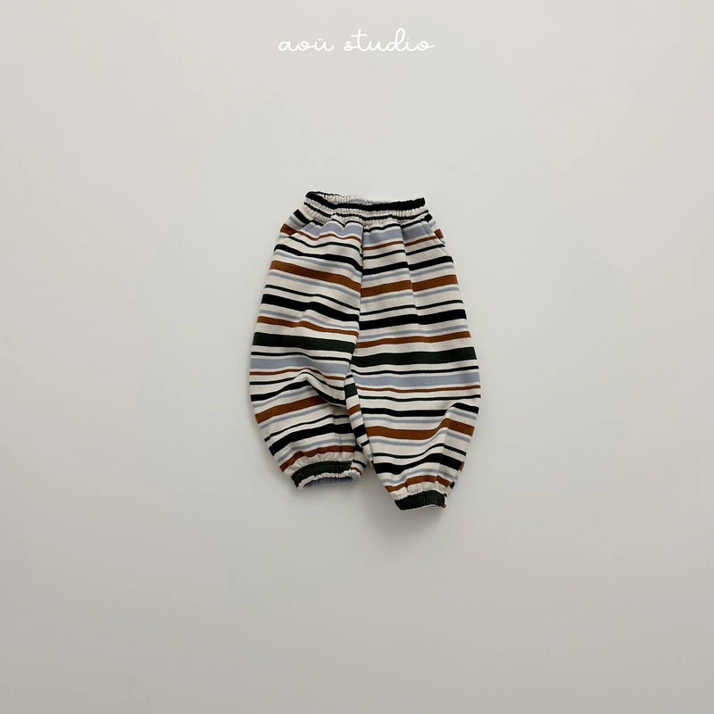 Mozzi Striped Jogger Pants by Aou Studio for Child - view 3