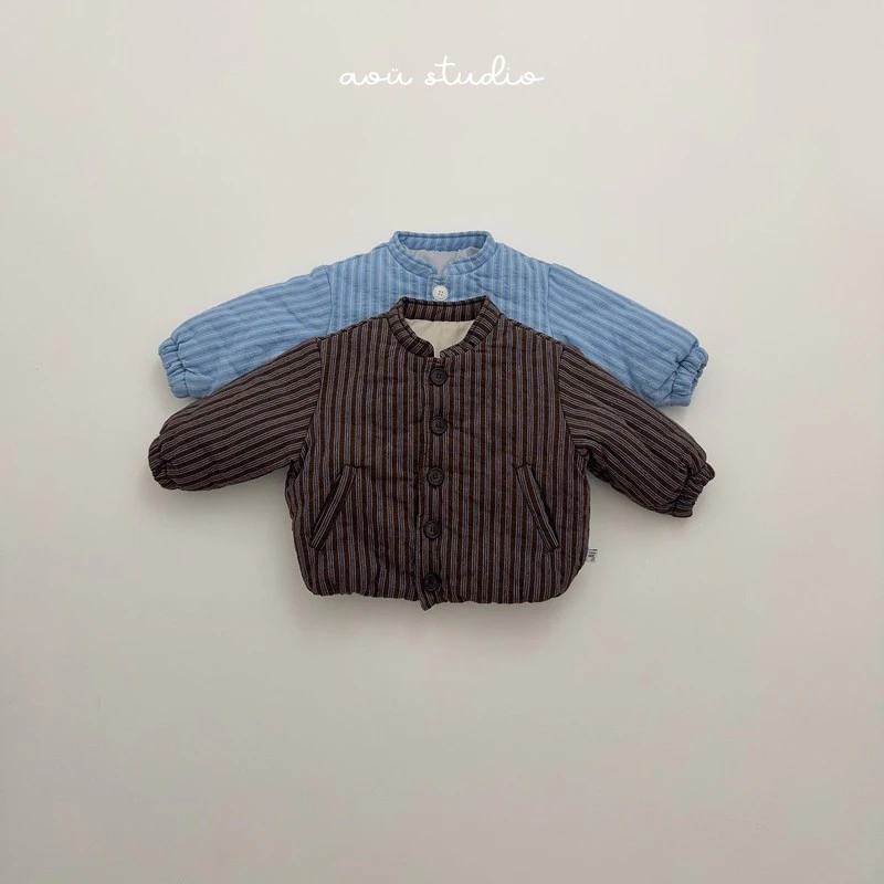 High Striped Padded Jacket by Aou Studio for Child - view 1