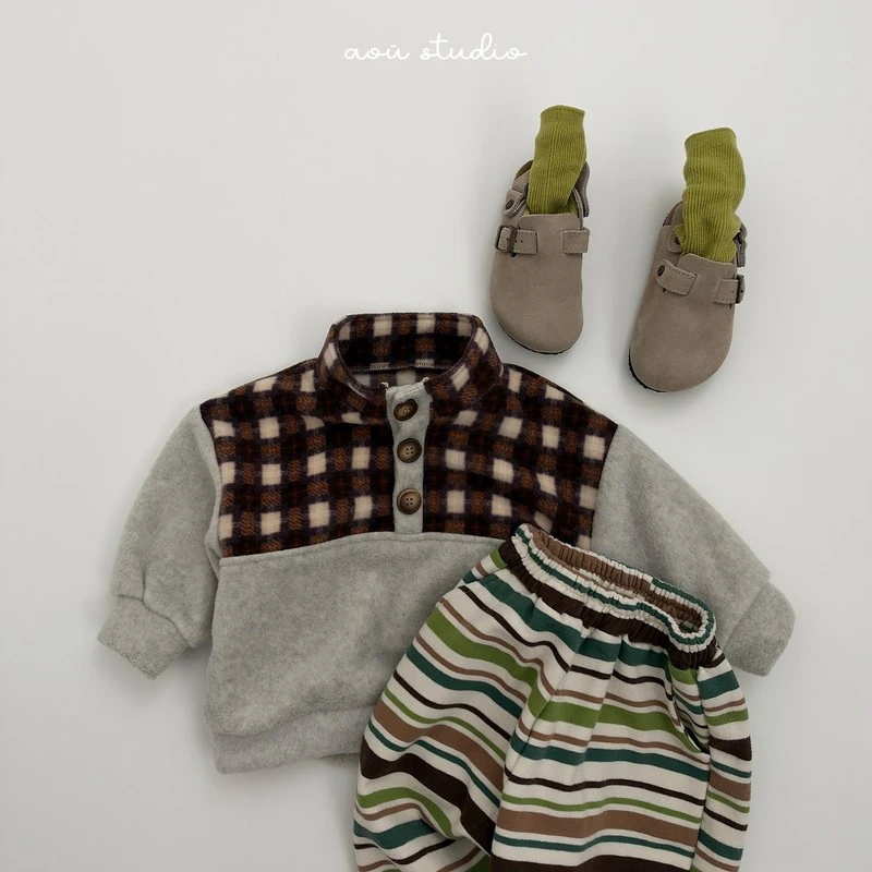 Mozzi Striped Jogger Pants by Aou Studio for Child - view 7