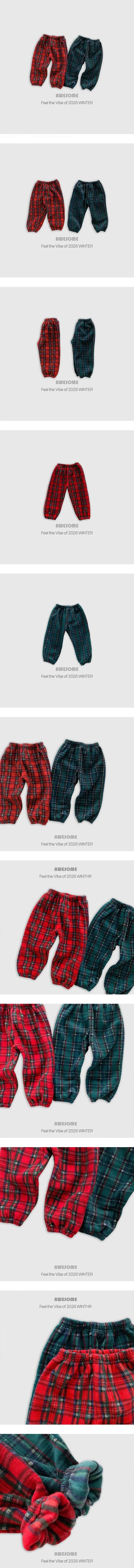 Tartan Check Fleece Pants by Awesome Bebe for Child - view 1