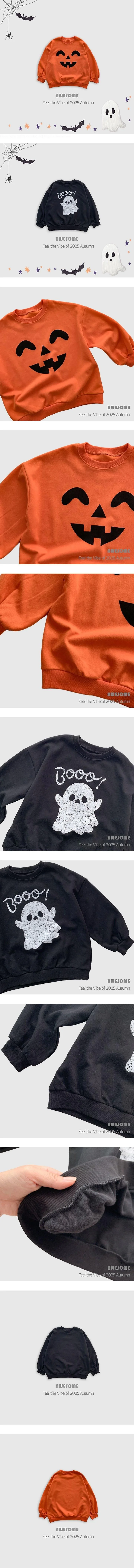 Halloween Pumpkin Ghost Sweatshirt by Awesome Bebe for Child - view 1