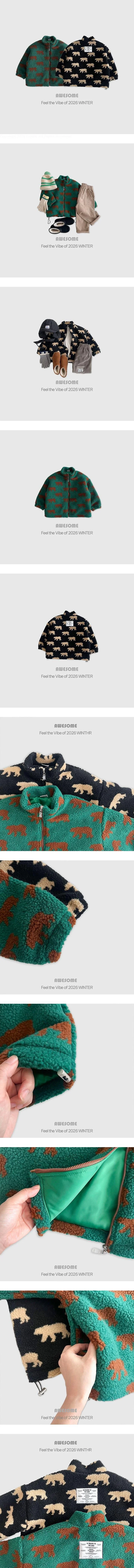 Bear Tumble Fleece Zip-up by Awesome Bebe for Child - view 1