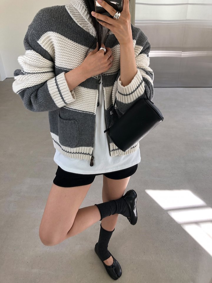 Both-Sided Striped Cardigan by Baguette for Women - view 1