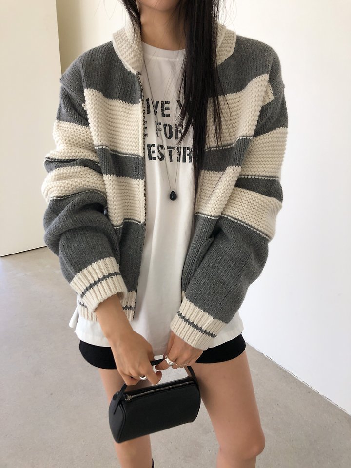 Both-Sided Striped Cardigan by Baguette for Women - view 3
