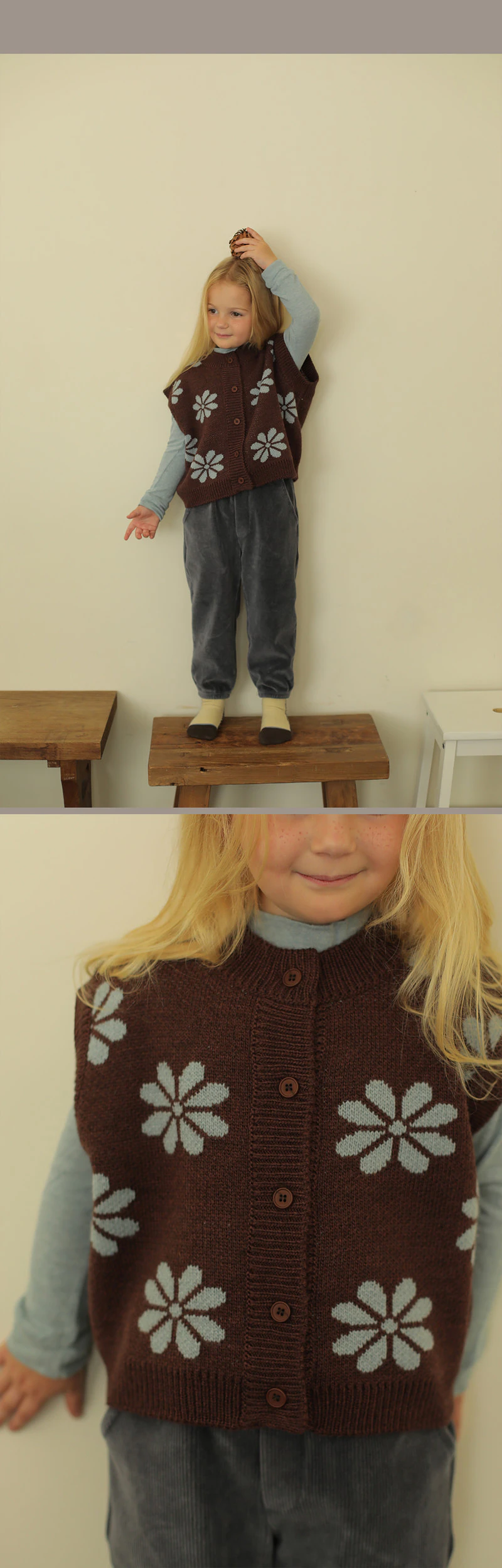 Dous Knit Vest by Bien a Bien for Child - view 9