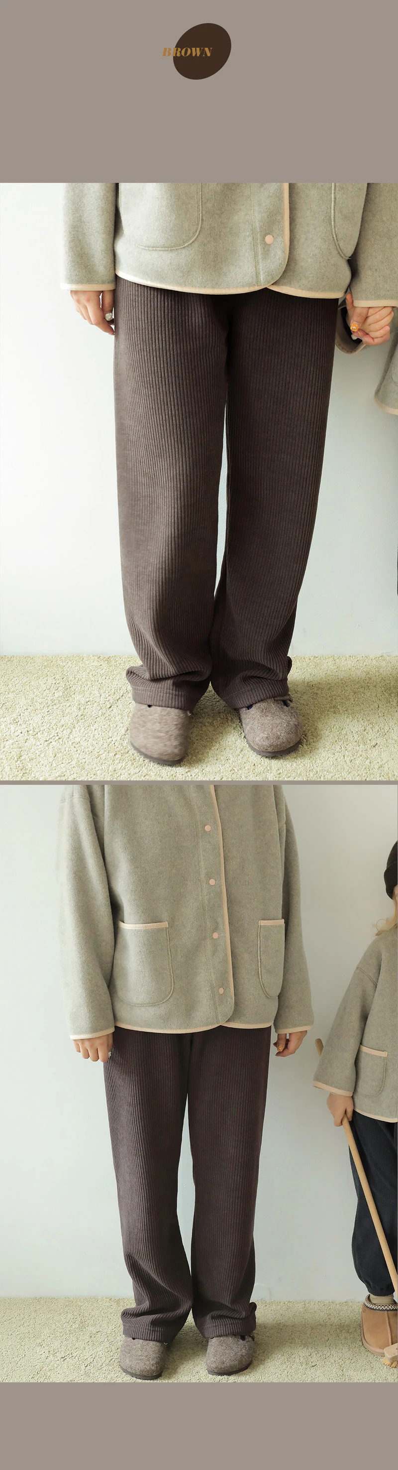 Adult Carmel Fleece Lined Pants by Bien a Bien for Mom + child - view 6