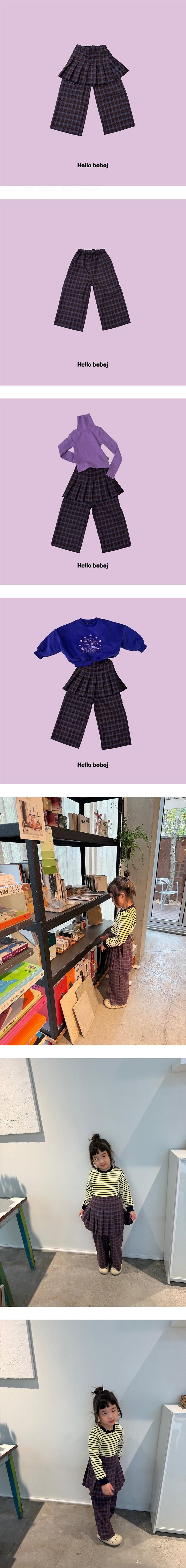 Check Pleated Pants by Bobo j for Child unisex - view 1