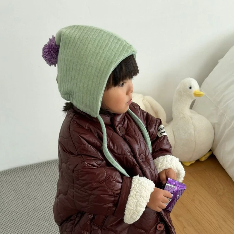 Pompom Bonnet by Bon Bon Butik for Child - view 1