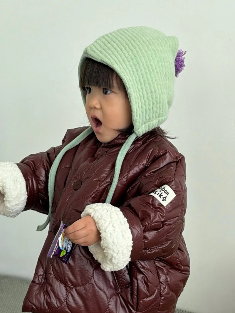Pompom Bonnet by Bon Bon Butik for Child - view 9