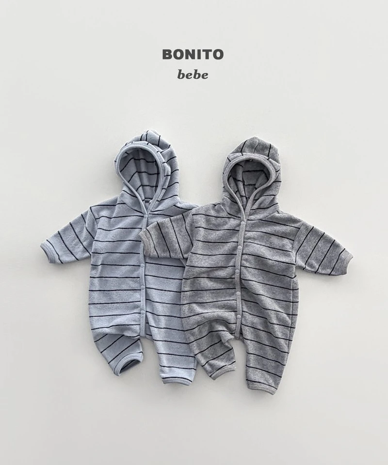 Striped Terry Hooded Suit by Bonito for Baby - view 1