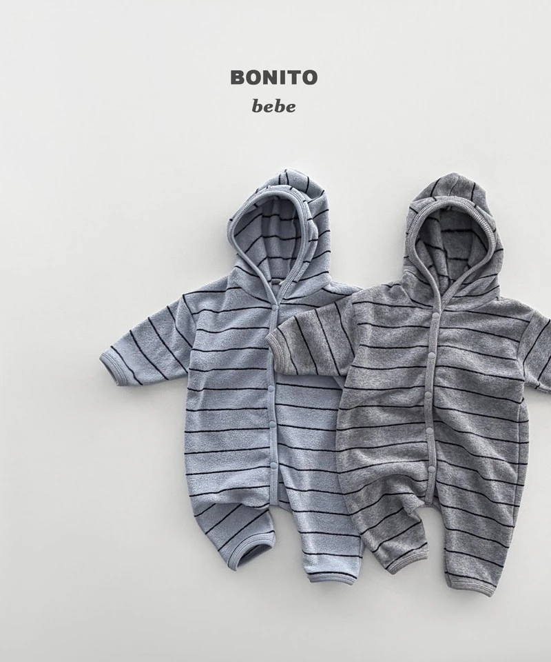 Striped Terry Hooded Suit by Bonito for Baby - view 2